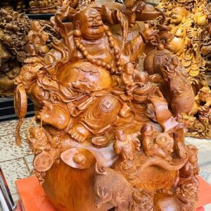 Di Lạc Cửu Tiểu Tam Nghê Ngồi Bao Tiền Gỗ Hương