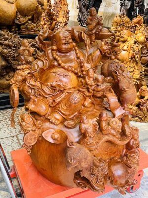 Di Lạc Cửu Tiểu Tam Nghê Ngồi Bao Tiền Gỗ Hương