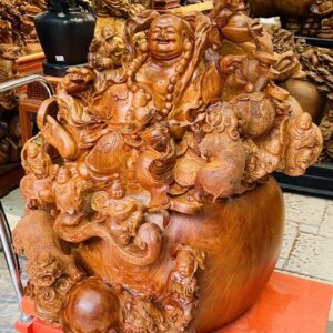 Di Lạc Cửu Tiểu Tam Nghê Ngồi Bao Tiền Gỗ Hương