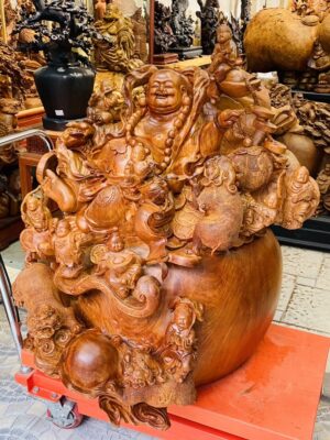 Di Lạc Cửu Tiểu Tam Nghê Ngồi Bao Tiền Gỗ Hương
