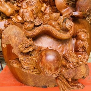 Di Lạc Cửu Tiểu Tam Nghê Ngồi Bao Tiền Gỗ Hương