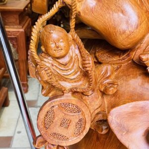 Di Lạc Cửu Tiểu Tam Nghê Ngồi Bao Tiền Gỗ Hương
