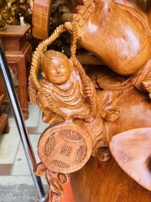 Di Lạc Cửu Tiểu Tam Nghê Ngồi Bao Tiền Gỗ Hương