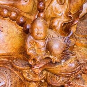 Di Lạc Cửu Tiểu Tam Nghê Ngồi Bao Tiền Gỗ Hương