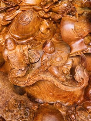 Di Lạc Cửu Tiểu Tam Nghê Ngồi Bao Tiền Gỗ Hương