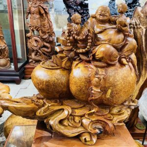 Di Lạc Nhị Tiểu Ngồi Bao Tiền Gỗ Nu Hương