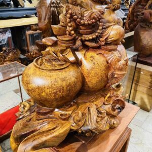 Di Lạc Nhị Tiểu Ngồi Bao Tiền Gỗ Nu Hương