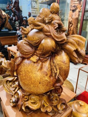 Di Lạc Nhị Tiểu Ngồi Bao Tiền Gỗ Nu Hương
