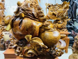 Di Lạc Nhị Tiểu Ngồi Bao Tiền Gỗ Nu Hương