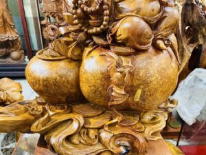 Di Lạc Nhị Tiểu Ngồi Bao Tiền Gỗ Nu Hương