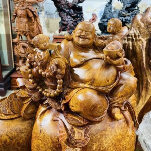 Di Lạc Nhị Tiểu Ngồi Bao Tiền Gỗ Nu Hương