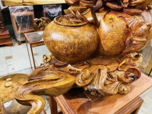 Di Lạc Nhị Tiểu Ngồi Bao Tiền Gỗ Nu Hương