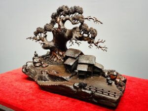 Tiểu Cảnh Làng Quê Gỗ Trắc