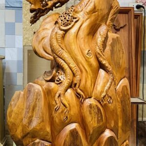 Đạt Ma Múa Võ Đứng Tùng Gỗ Hương
