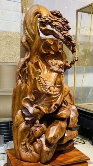 Đạt Ma Múa Võ Đứng Tùng Gỗ Hương