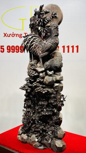 Gia Đình Gà Tứ Quý Bốn Mùa Gỗ Tử Đàn