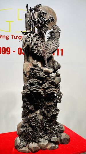 Gia Đình Gà Tứ Quý Bốn Mùa Gỗ Tử Đàn