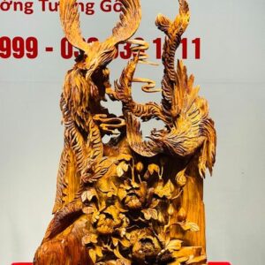 Phu Thê Viên Mãn Phượng Hoàng Lửa Gỗ Hương