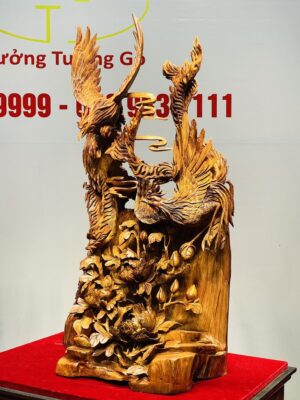 Phu Thê Viên Mãn Phượng Hoàng Lửa Gỗ Hương