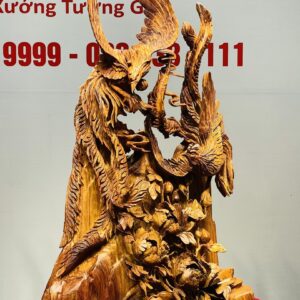 Phu Thê Viên Mãn Phượng Hoàng Lửa Gỗ Hương