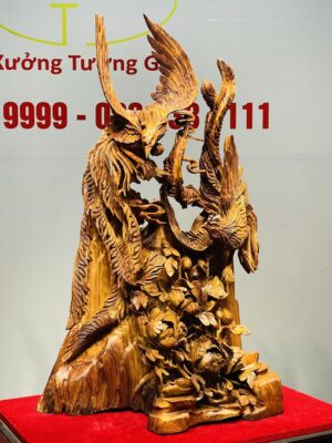 Phu Thê Viên Mãn Phượng Hoàng Lửa Gỗ Hương