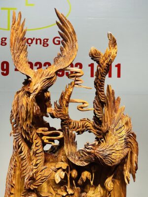 Phu Thê Viên Mãn Phượng Hoàng Lửa Gỗ Hương