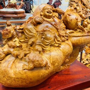 Di Lạc Tam Tiểu Ngồi Bao Tiền Gỗ Nu Hương
