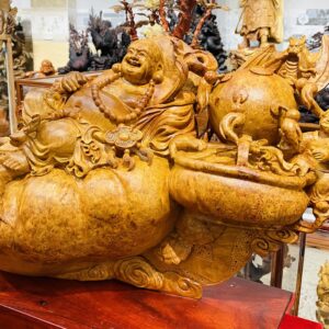 Di Lạc Tam Tiểu Ngồi Bao Tiền Gỗ Nu Hương