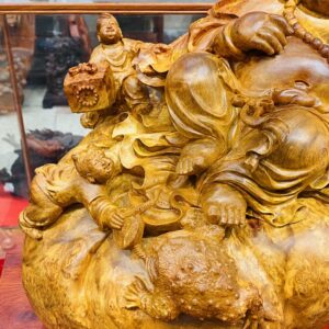 Di Lạc Tam Tiểu Ngồi Bao Tiền Gỗ Nu Hương