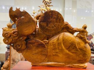 Di Lạc Tam Tiểu Ngồi Bao Tiền Gỗ Nu Hương