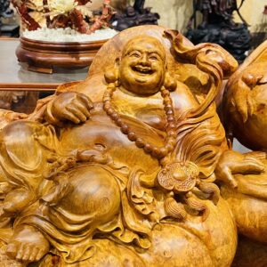 Di Lạc Tam Tiểu Ngồi Bao Tiền Gỗ Nu Hương