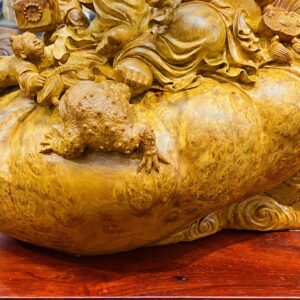 Di Lạc Tam Tiểu Ngồi Bao Tiền Gỗ Nu Hương