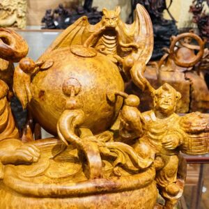 Di Lạc Tam Tiểu Ngồi Bao Tiền Gỗ Nu Hương