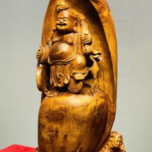 Di Lạc Vác Gậy Như Ý Đứng Bao Tiền Gỗ Nu Hương