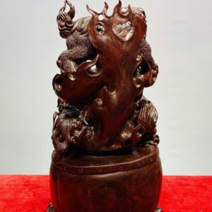 Tam Nghê Vờn Cầu Trên Trống Gỗ Tử Đàn