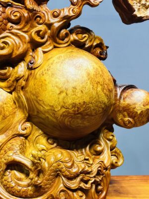 Đạt Ma Hàng Long Tam Ngọc Gỗ Nu Hương