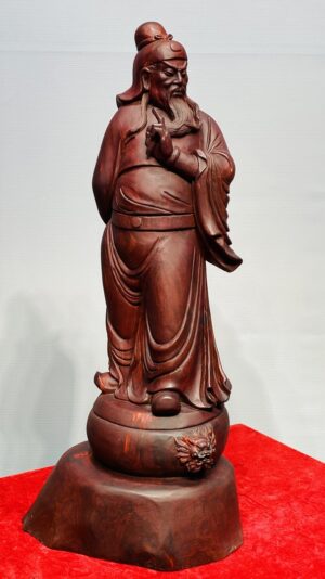 Quan Công Đứng Trống Gỗ Tử Đàn