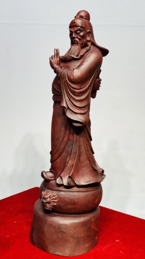 Quan Công Đứng Trống Gỗ Tử Đàn
