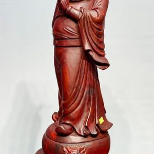 Quan Công Đứng Trống Gỗ Tử Đàn