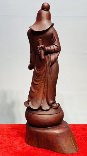 Quan Công Đứng Trống Gỗ Tử Đàn