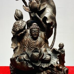 Nhất Tâm Bái Phật Toạ Sen Gỗ Trắc