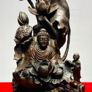 Nhất Tâm Bái Phật Toạ Sen Gỗ Trắc