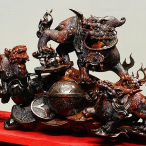 Tam Tỳ Hưu Vờn Cầu Gỗ Trắc