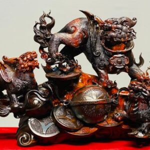 Tam Tỳ Hưu Vờn Cầu Gỗ Trắc