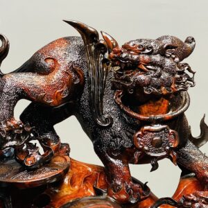 Tam Tỳ Hưu Vờn Cầu Gỗ Trắc