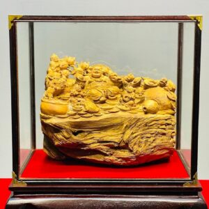 Di Lạc Vác Cành Đào Ngũ Tiểu Gỗ Hoàng Đàn