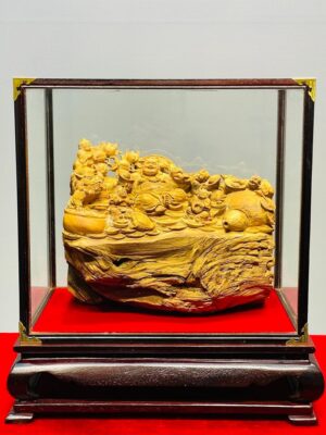 Di Lạc Vác Cành Đào Ngũ Tiểu Gỗ Hoàng Đàn