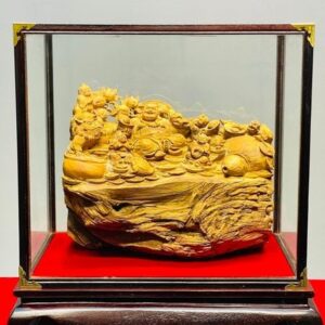 Di Lạc Vác Cành Đào Ngũ Tiểu Gỗ Hoàng Đàn