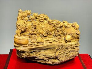 Di Lạc Vác Cành Đào Ngũ Tiểu Gỗ Hoàng Đàn