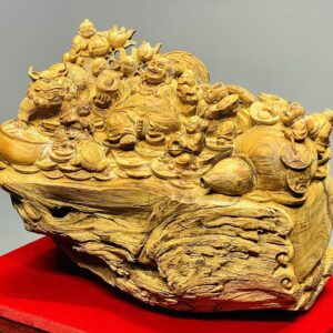 Di Lạc Vác Cành Đào Ngũ Tiểu Gỗ Hoàng Đàn